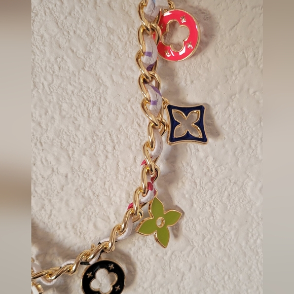 Fashion Elegant Gold and Multicolor Charm Key Holder 12 Inch - Picture 3 of 4